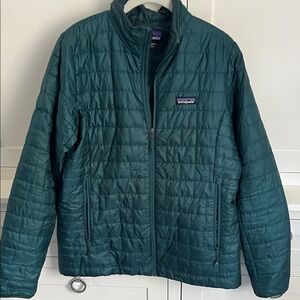 Patagonia Dark Teal Quilted Full-Zip Jacket